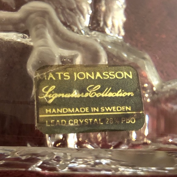 Mats Jonasson Vintage Lead Crystal Eagle Sculpture Handmade Sweden Collectible - Picture 3 of 9